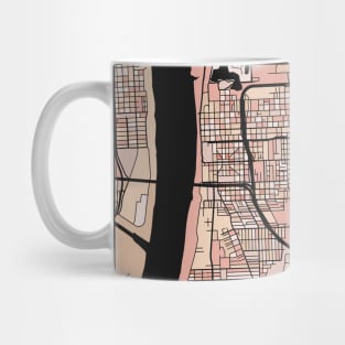 Baton Rouge Map Pattern in Soft Pink Pastels Mug